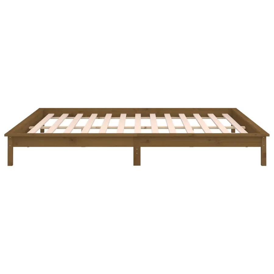 Cadre de lit à LED sans matelas 140x200 cm bois massif - 8