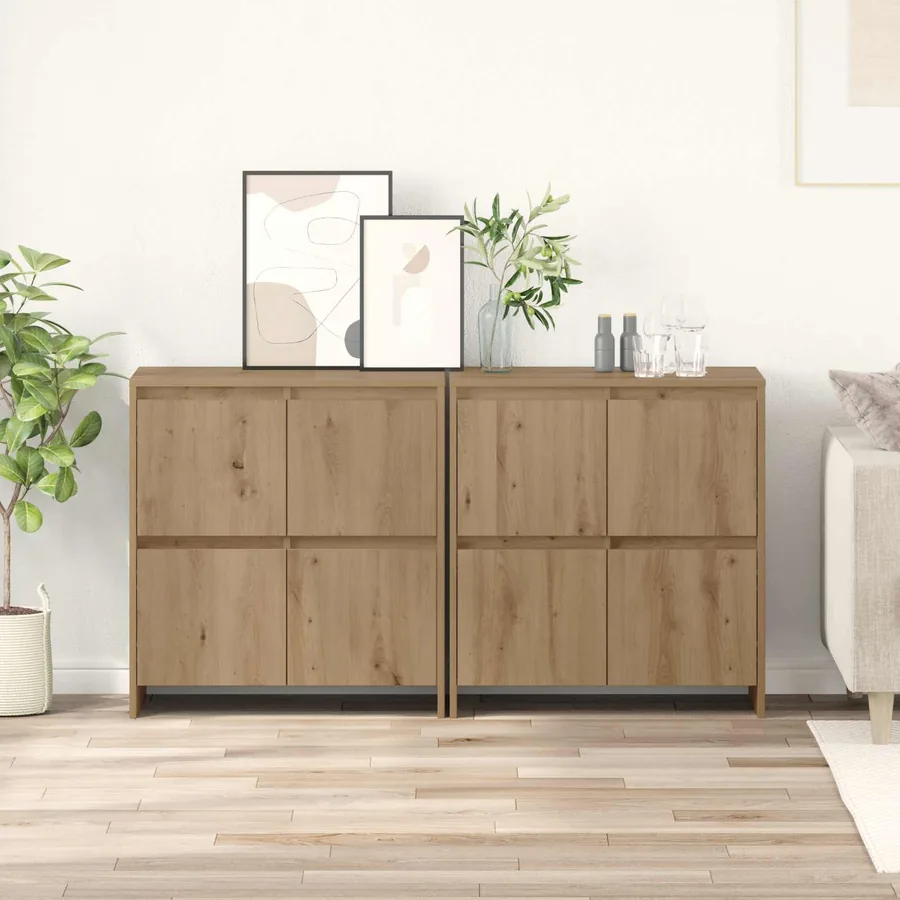 Buffets 2 pcs chêne artisanal 70 x 41 x 75 cm Bois d'ingénierie
