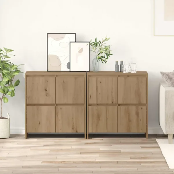 Buffets 2 pcs chêne artisanal 70 x 41 x 75 cm Bois d'ingénierie