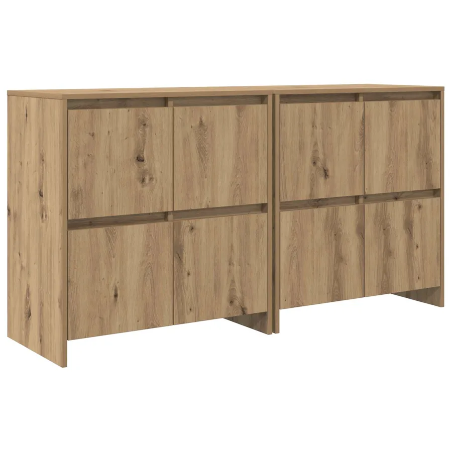 Buffets 2 pcs chêne artisanal 70 x 41 x 75 cm Bois d'ingénierie - 2