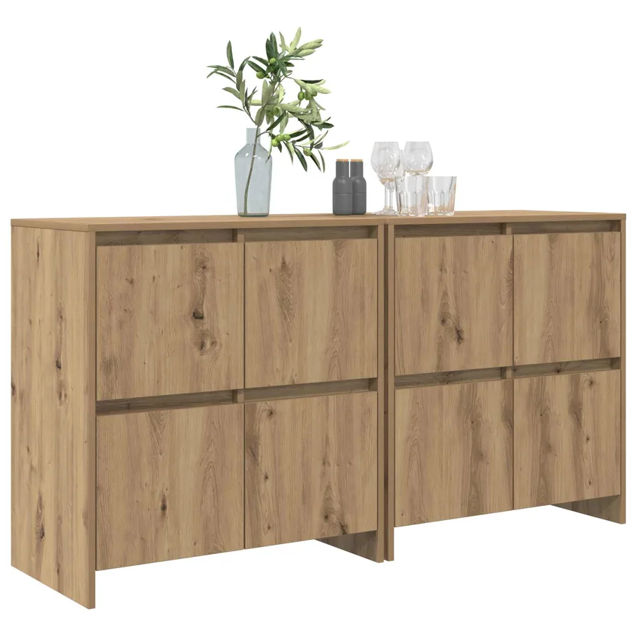 Buffets 2 pcs chêne artisanal 70 x 41 x 75 cm Bois d'ingénierie - 3