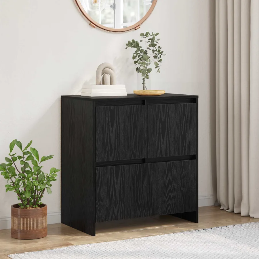 Buffet Chêne noir 70 x 41 x 75 cm Bois d'ingénierie
