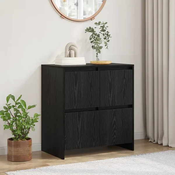 Buffet Chêne noir 70 x 41 x 75 cm Bois d'ingénierie