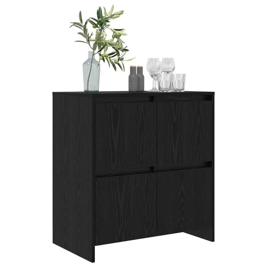 Buffet Chêne noir 70 x 41 x 75 cm Bois d'ingénierie - 3