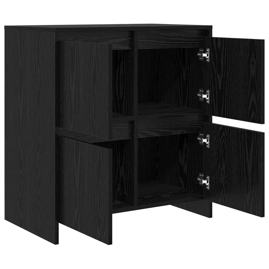 Buffet Chêne noir 70 x 41 x 75 cm Bois d'ingénierie - 5