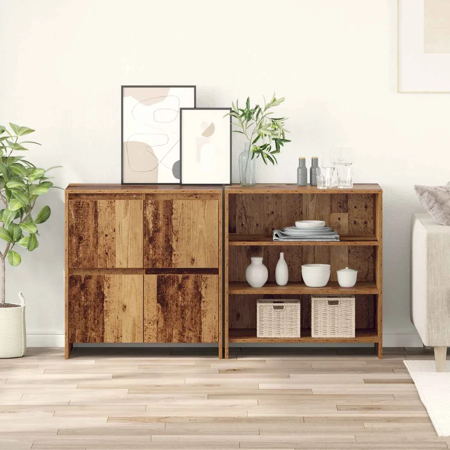 Buffet 2 pcs Bois ancien 70 x 41 x 75 cm Bois d'ingénierie