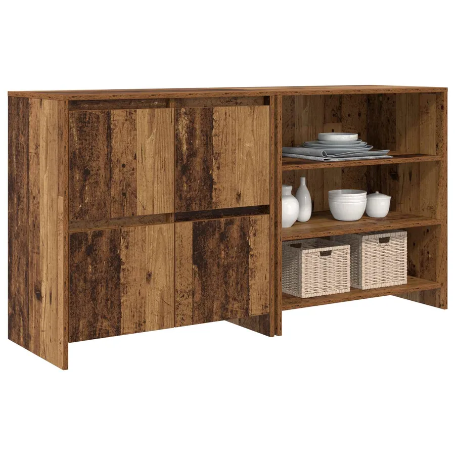 Buffet 2 pcs Bois ancien 70 x 41 x 75 cm Bois d'ingénierie - 3