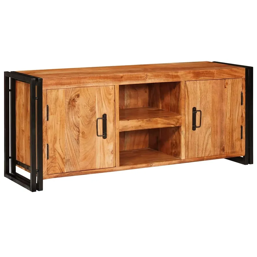 Meuble TV Marron 120 x 33 x 50 cm Bois d'acacia massif