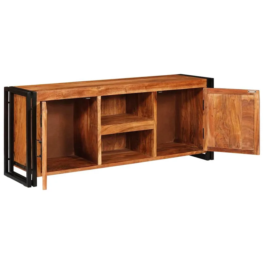 Meuble TV Marron 120 x 33 x 50 cm Bois d'acacia massif - 4