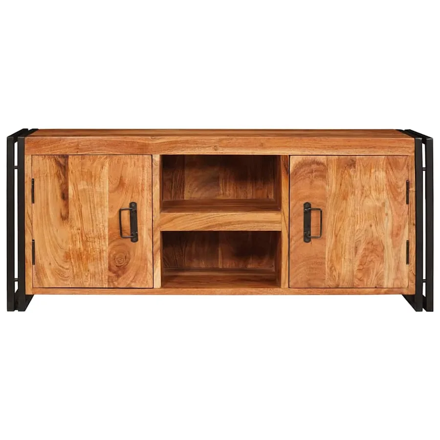 Meuble TV Marron 120 x 33 x 50 cm Bois d'acacia massif - 5