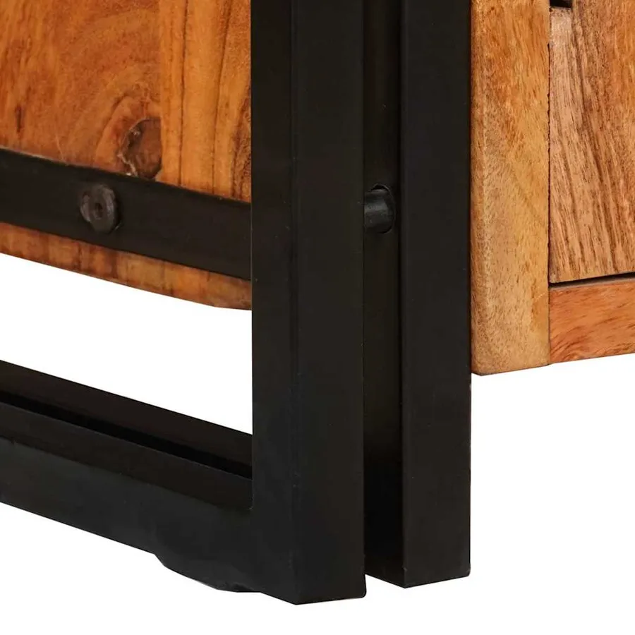 Meuble TV Marron 120 x 33 x 50 cm Bois d'acacia massif - 8