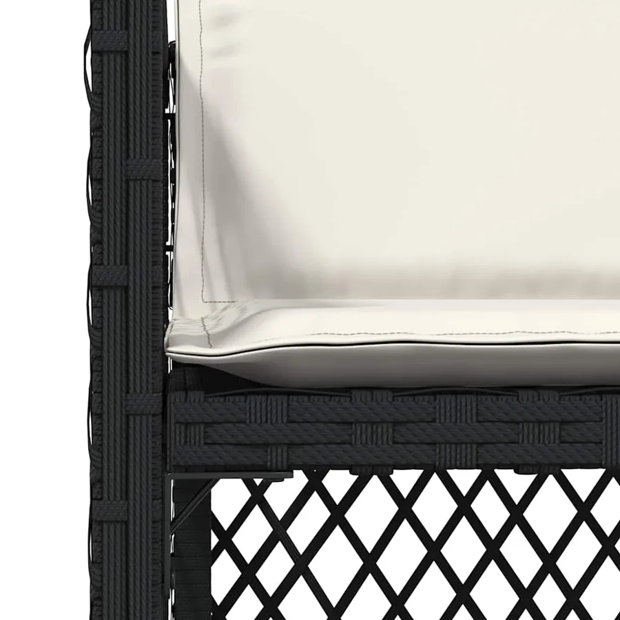 Chaises de jardin lot de 4 avec coussins noir résine tressée - 9