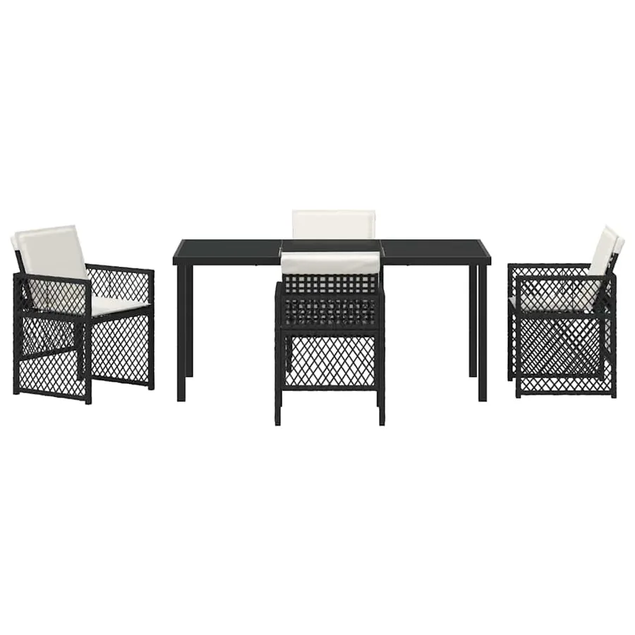 Ensemble de salle à manger pour jardin 5 pcs Noir polyrotin - 7