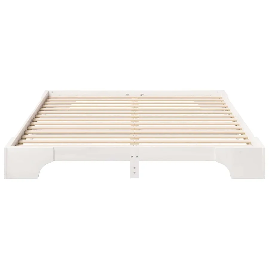 Cadre de lit Blanc 160 x 220 cm Pin massif - 4