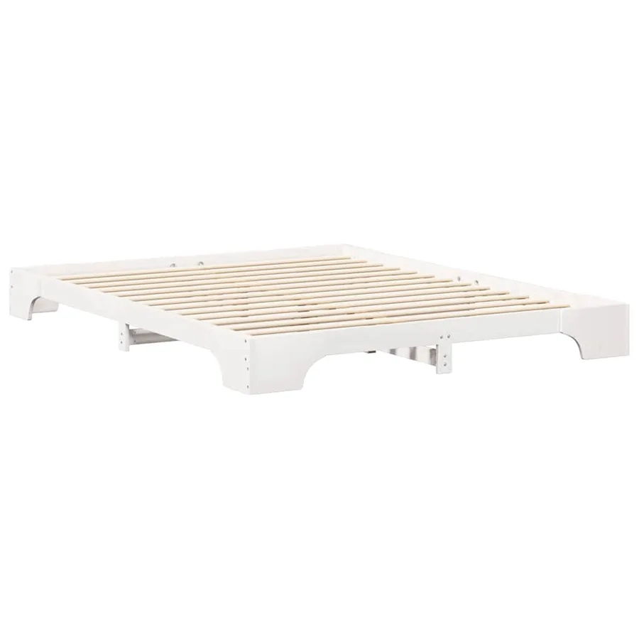 Cadre de lit Blanc 160 x 220 cm Pin massif - 6