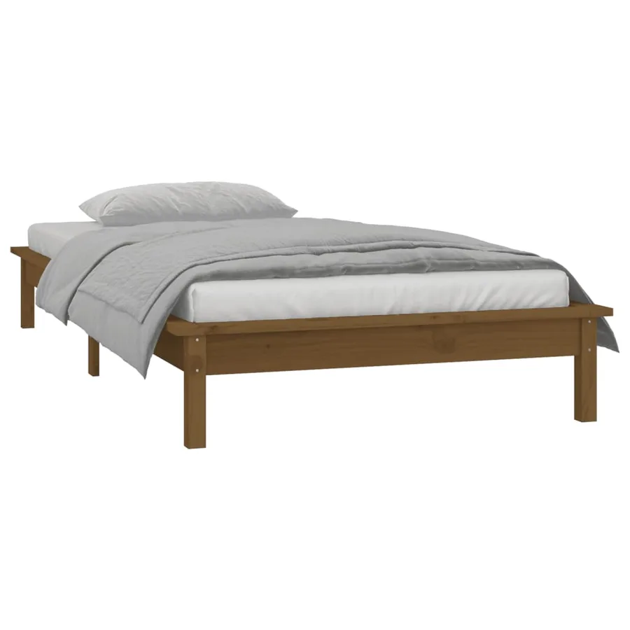 Cadre de lit à LED sans matelas 100x200 cm bois massif - 5