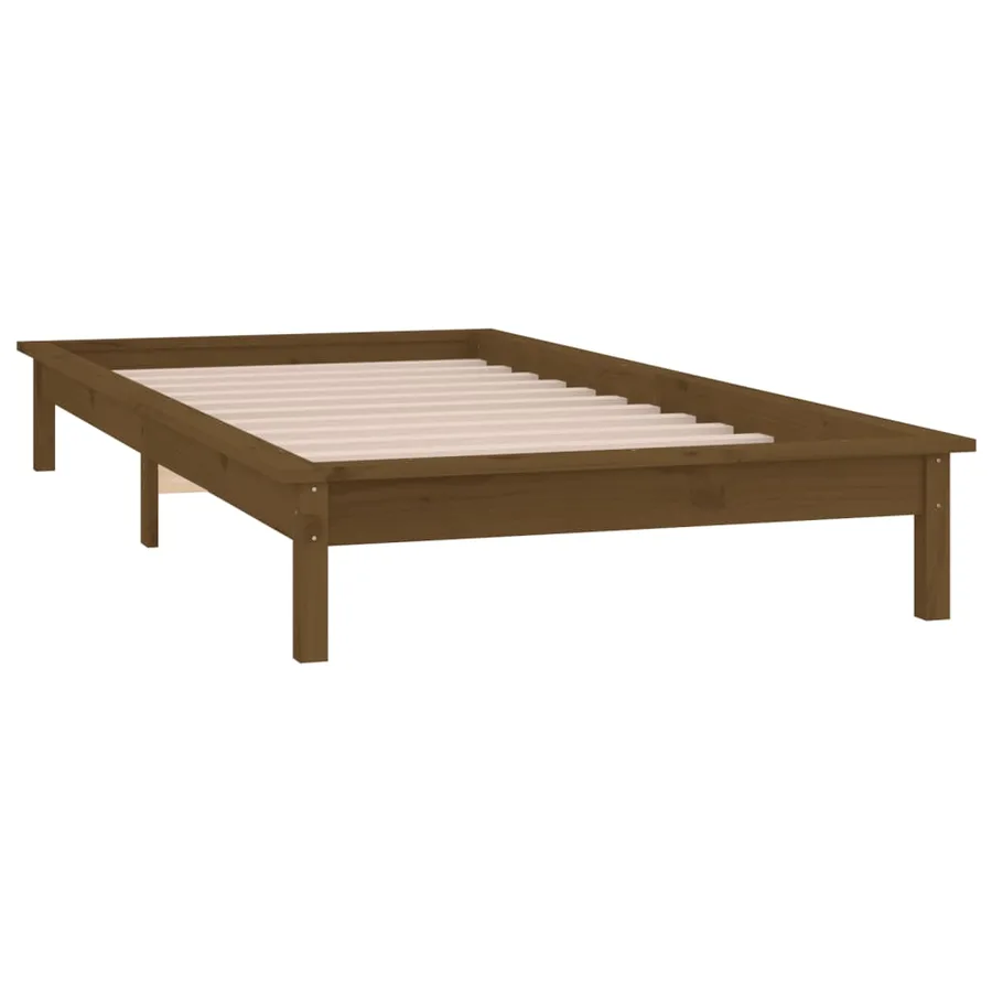 Cadre de lit à LED sans matelas 100x200 cm bois massif - 6