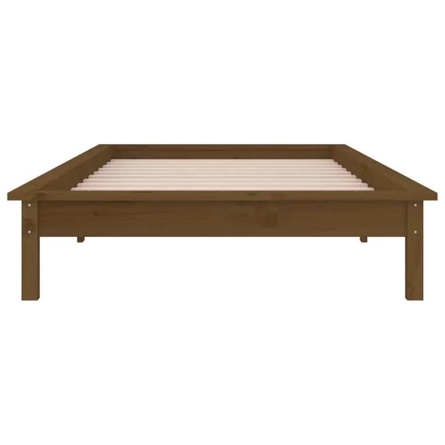 Cadre de lit à LED sans matelas 100x200 cm bois massif - 7