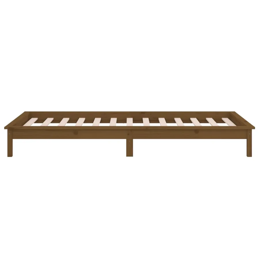 Cadre de lit à LED sans matelas 100x200 cm bois massif - 8