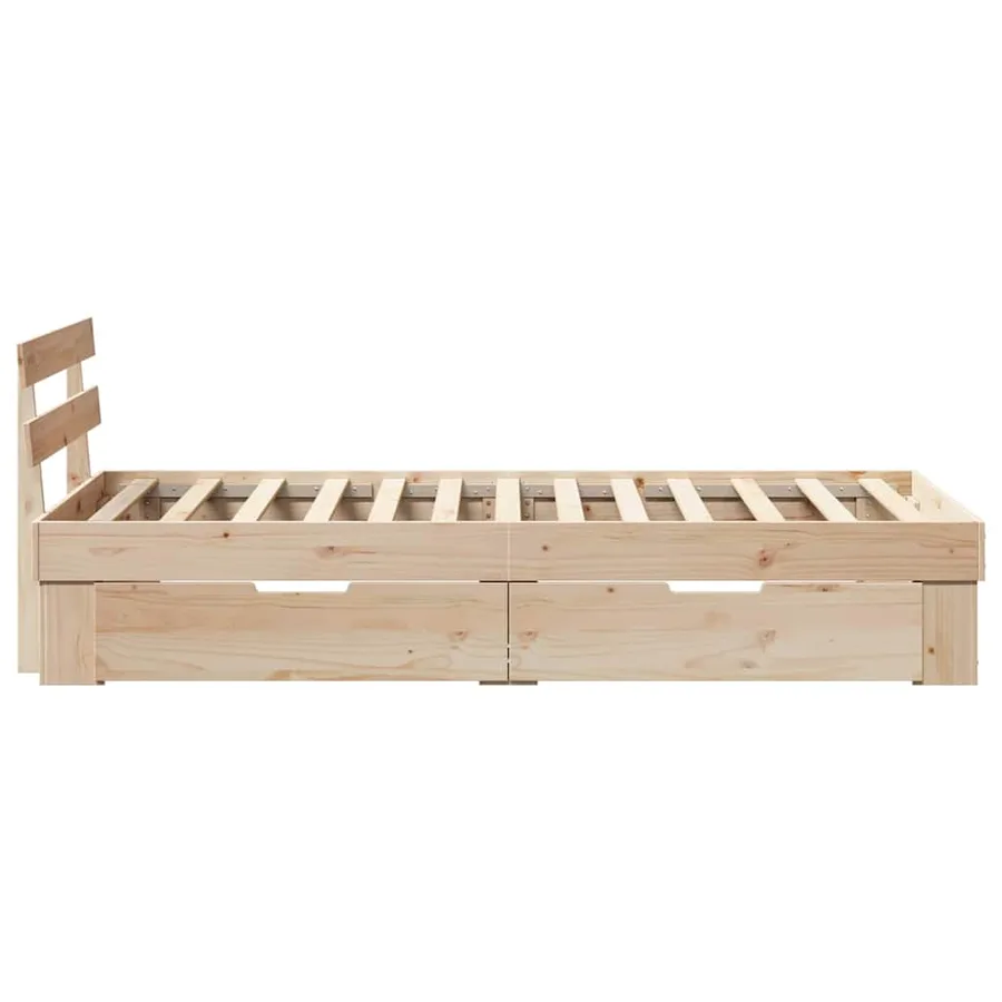 Cadre de lit avec tête de lit Naturel 80 x 200 cm Pin massif - 9