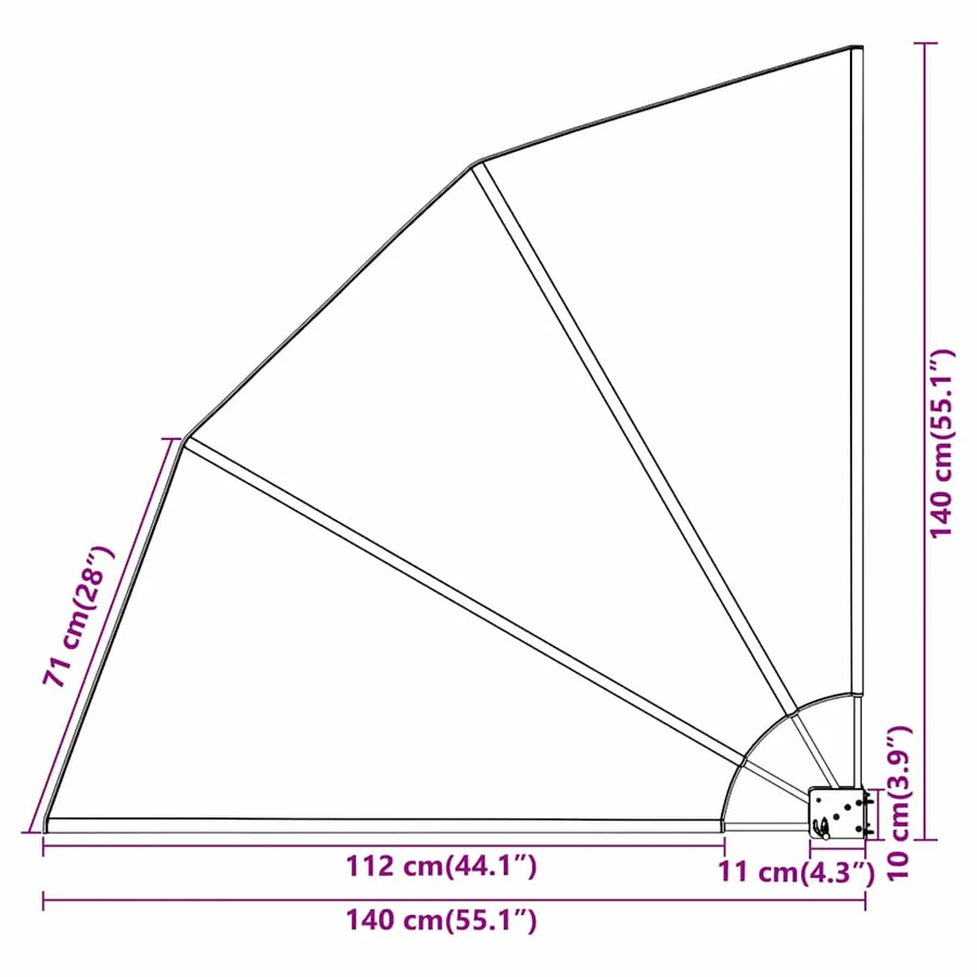 Écran de confidentialité pour balcon 140 x 140 cm Polyester - 8