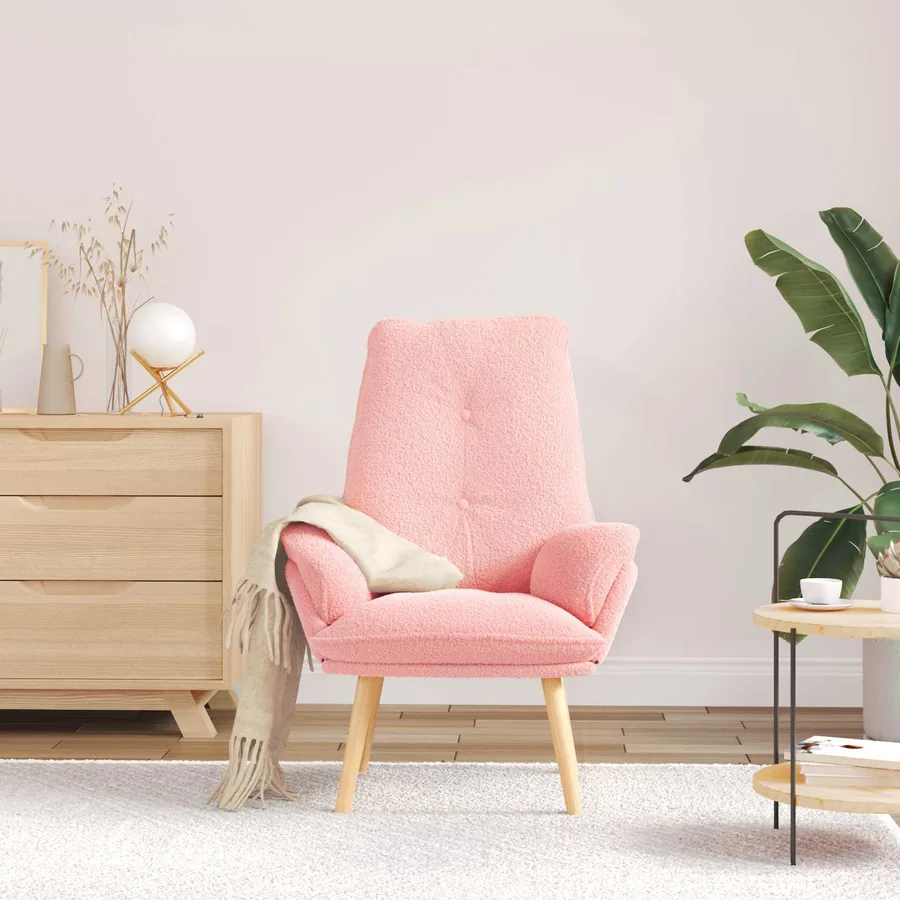 fauteuil Rose 69 x 74 x 93 cm Tissu Sherpa