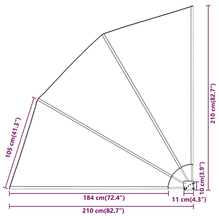 Écran de confidentialité pour balcon 210 x 210 cm Polyester - 10