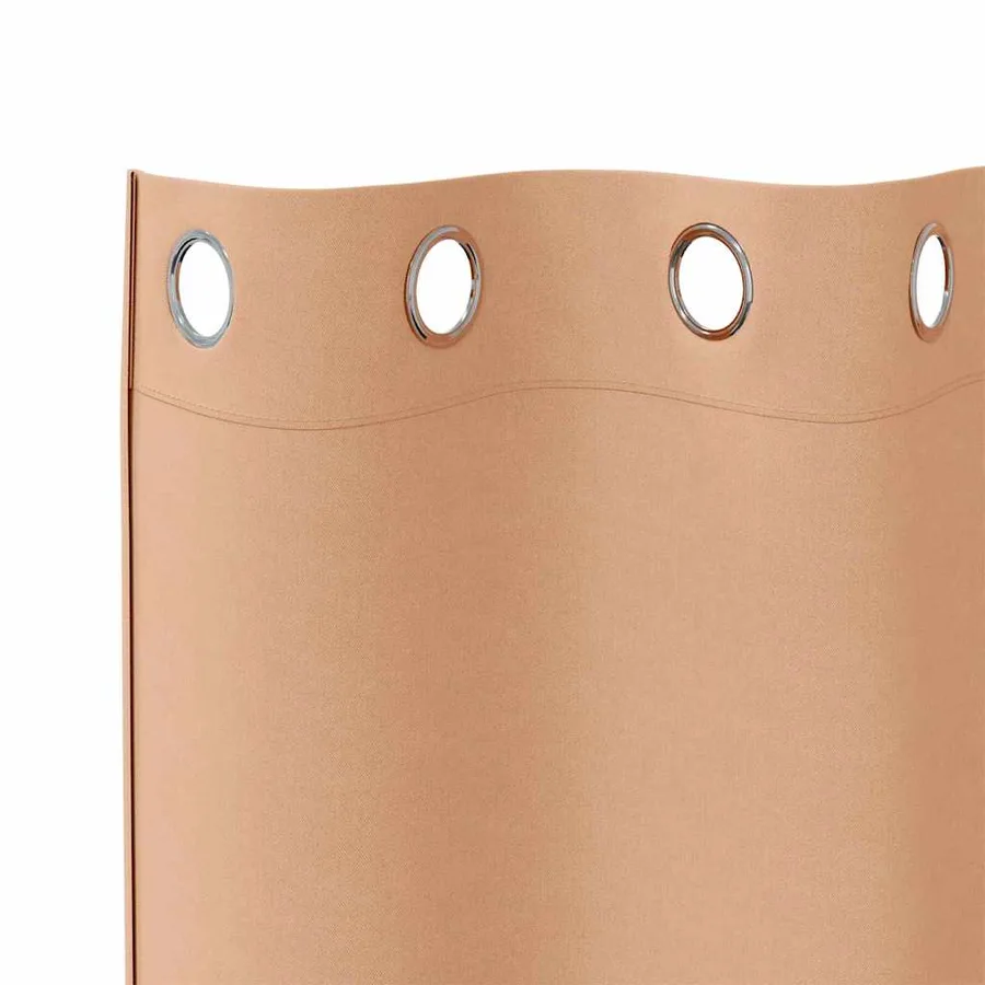 Rideaux occultants avec anneaux 2 pcs Marron Clair 225 x 140 cm - 5