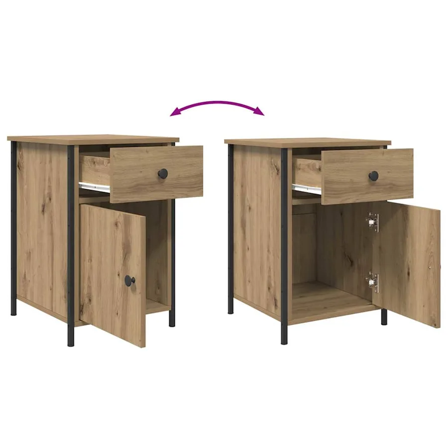Cabinet de chevet Chêne artisanal 40 x 42 x 60 cm - 11