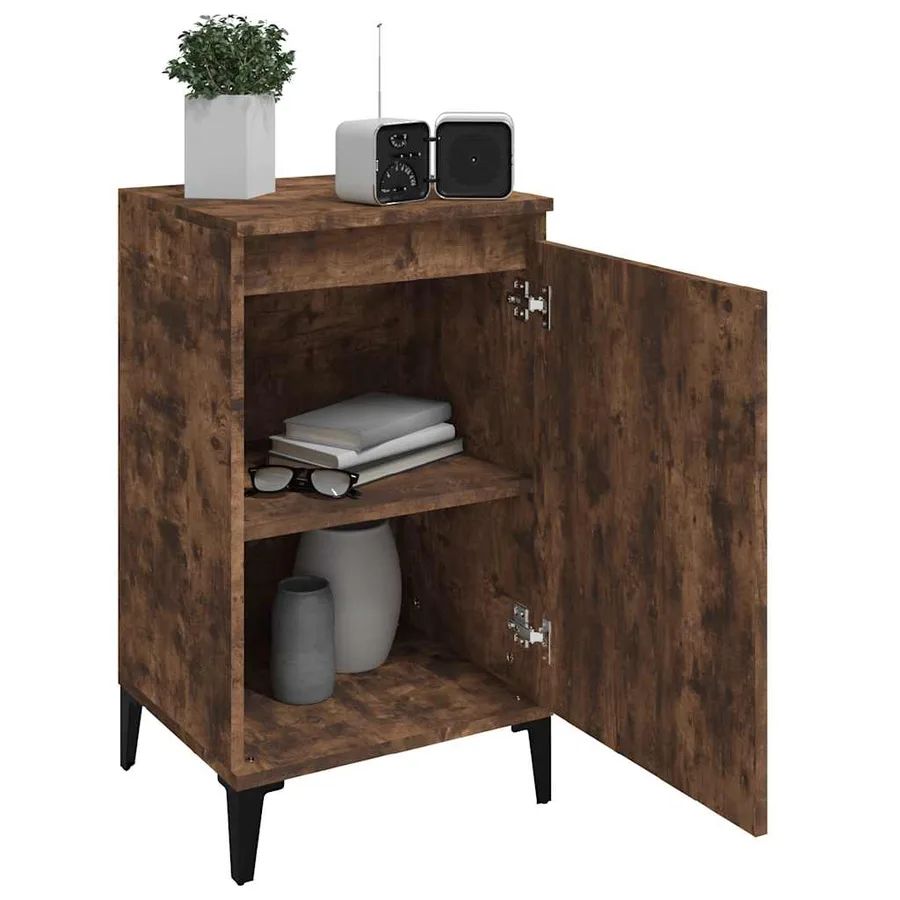 Tables de chevet 2 pcs chêne fumé 40x35x70 cm bois d'ingénierie - 4
