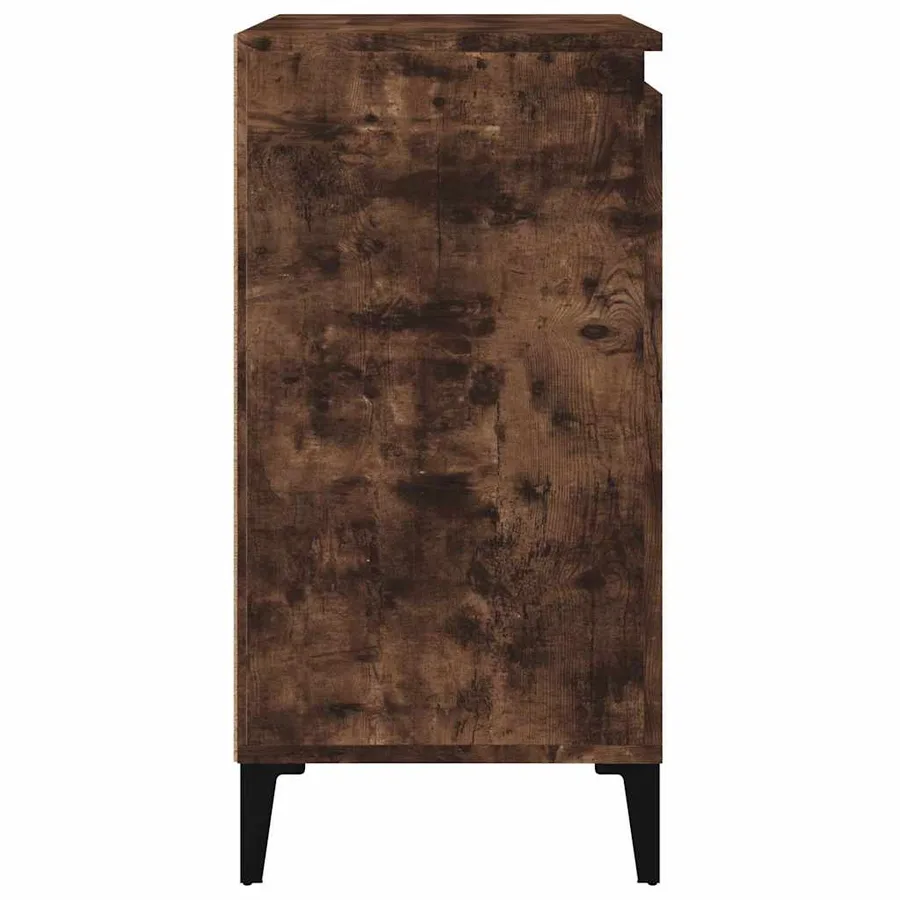 Tables de chevet 2 pcs chêne fumé 40x35x70 cm bois d'ingénierie - 8