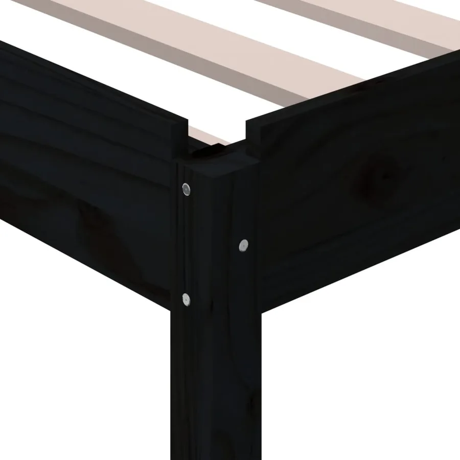 Lit empilable sans matelas noir 80x200 cm bois massif de pin - 10