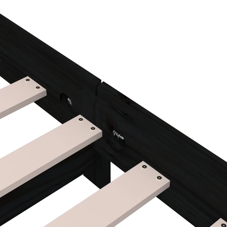 Lit empilable sans matelas noir 80x200 cm bois massif de pin - 11