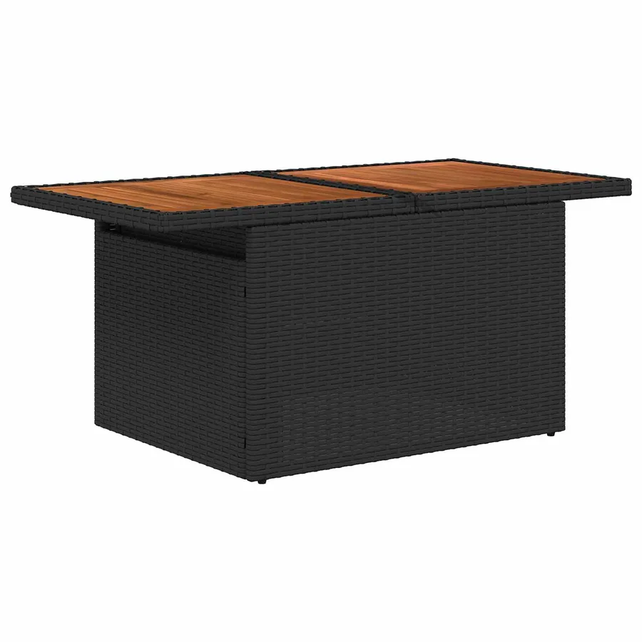 Ensemble de canapé de jardin 7 pcs Noir Poly rotin - 7