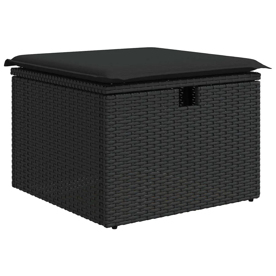 Ensemble de canapé de jardin 5 pcs Noir Poly rotin - 6