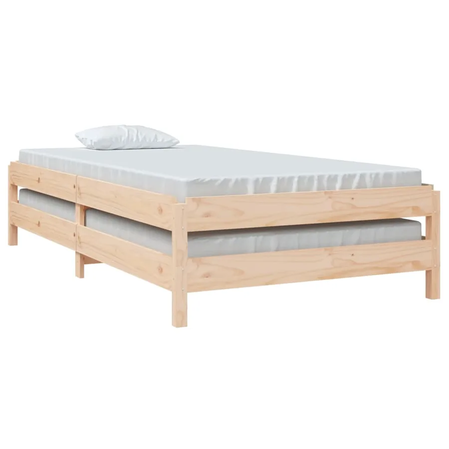 Lit empilable sans matelas 100x200 cm bois massif de pin - 5