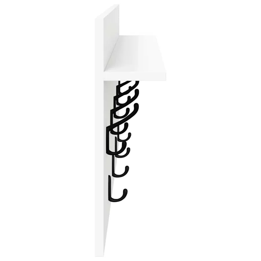 Porte-manteau mural Blanc 80 x 40 x 12 cm Bois d'ingénierie - 6