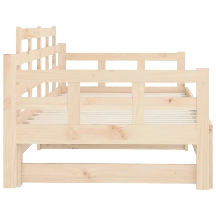 Lit coulissant sans matelas bois de pin solide - 11