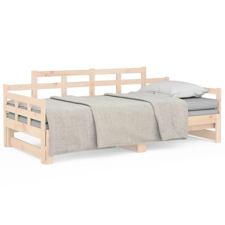 Lit coulissant sans matelas bois de pin solide - 2