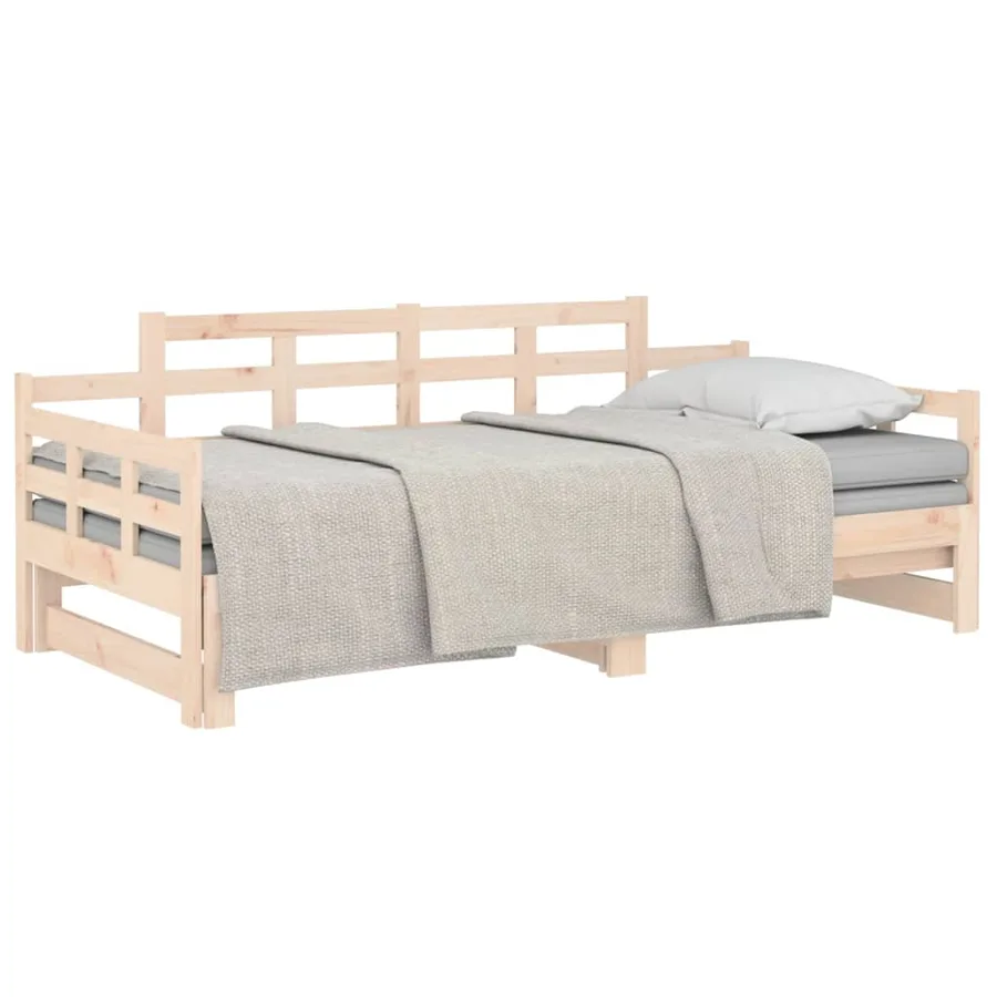 Lit coulissant sans matelas bois de pin solide - 3