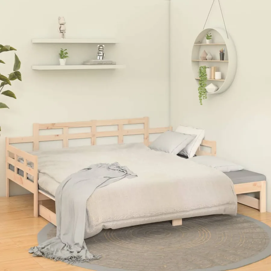 Lit coulissant sans matelas bois de pin solide - 4