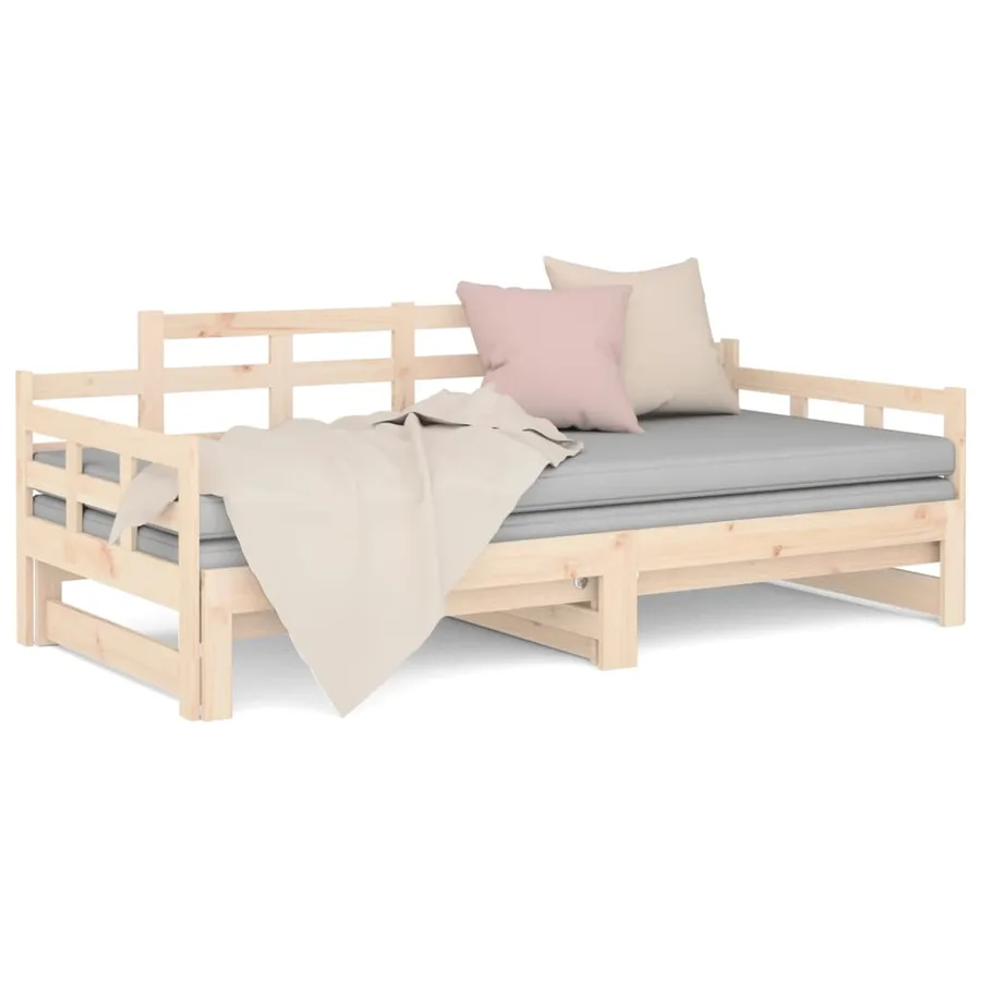 Lit coulissant sans matelas bois de pin solide - 5