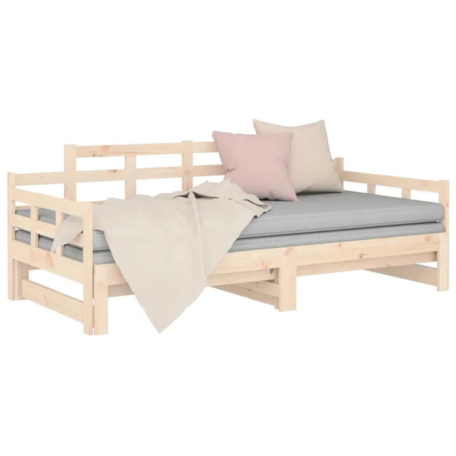 Lit coulissant sans matelas bois de pin solide - 6