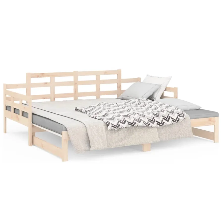Lit coulissant sans matelas bois de pin solide - 7