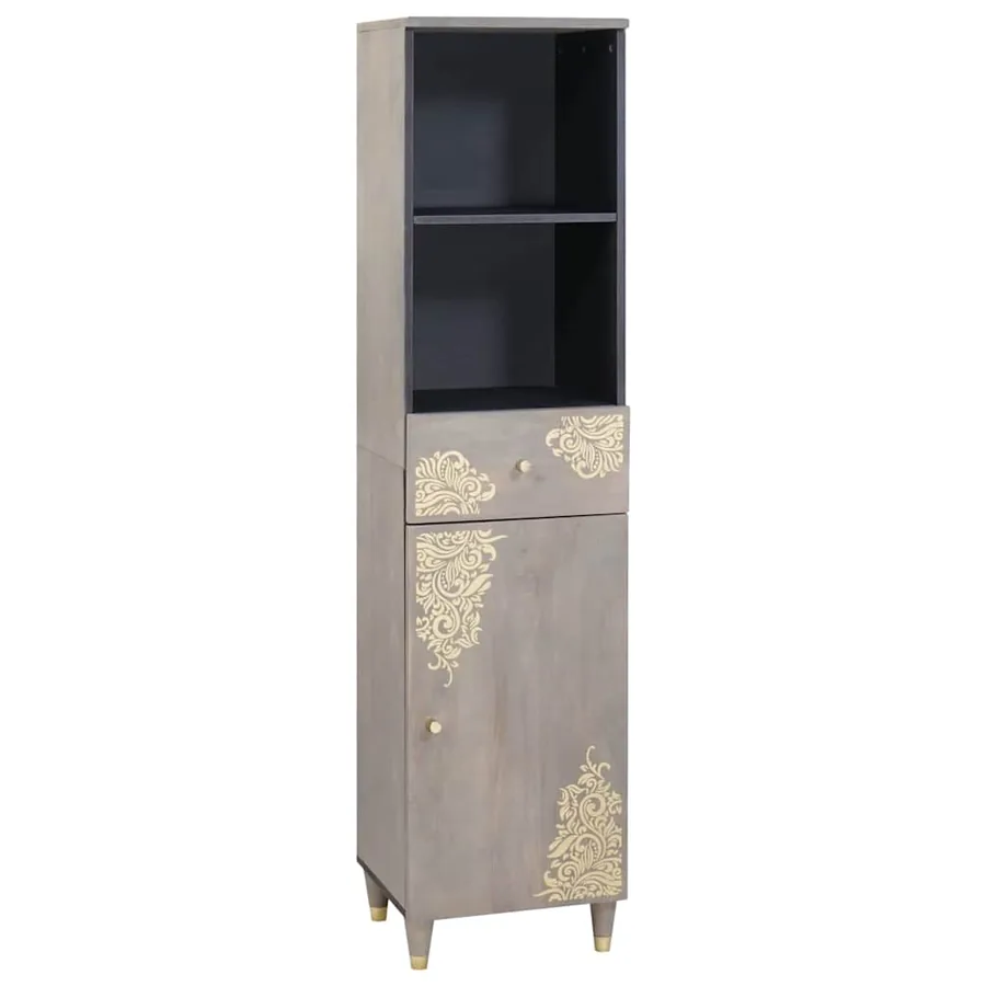 Armoire de salle de bain avec tiroir Gris 38 x 33 x 160 cm