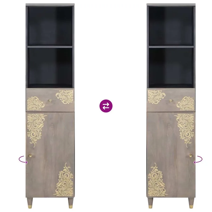 Armoire de salle de bain avec tiroir Gris 38 x 33 x 160 cm - 10