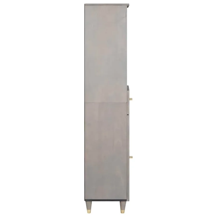 Armoire de salle de bain avec tiroir Gris 38 x 33 x 160 cm - 4