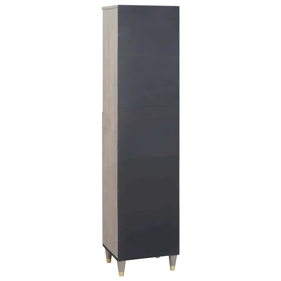 Armoire de salle de bain avec tiroir Gris 38 x 33 x 160 cm - 5