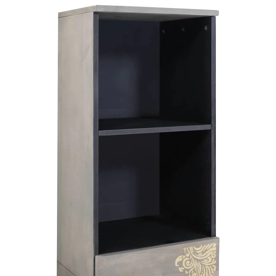 Armoire de salle de bain avec tiroir Gris 38 x 33 x 160 cm - 6