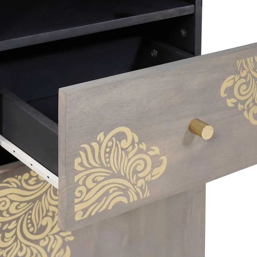 Armoire de salle de bain avec tiroir Gris 38 x 33 x 160 cm - 7